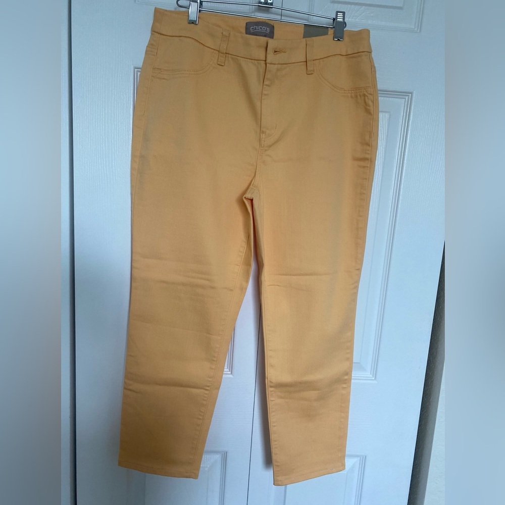 Chico's Yellow Straight Leg Jeans with Chic Style